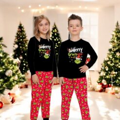 Merry Grinchmas To All The Grinch Couple Family Matching Pajamas Set image Merry Grinchmas To All The Grinch Couple Family Matching Pajamas Set Product Photo 2