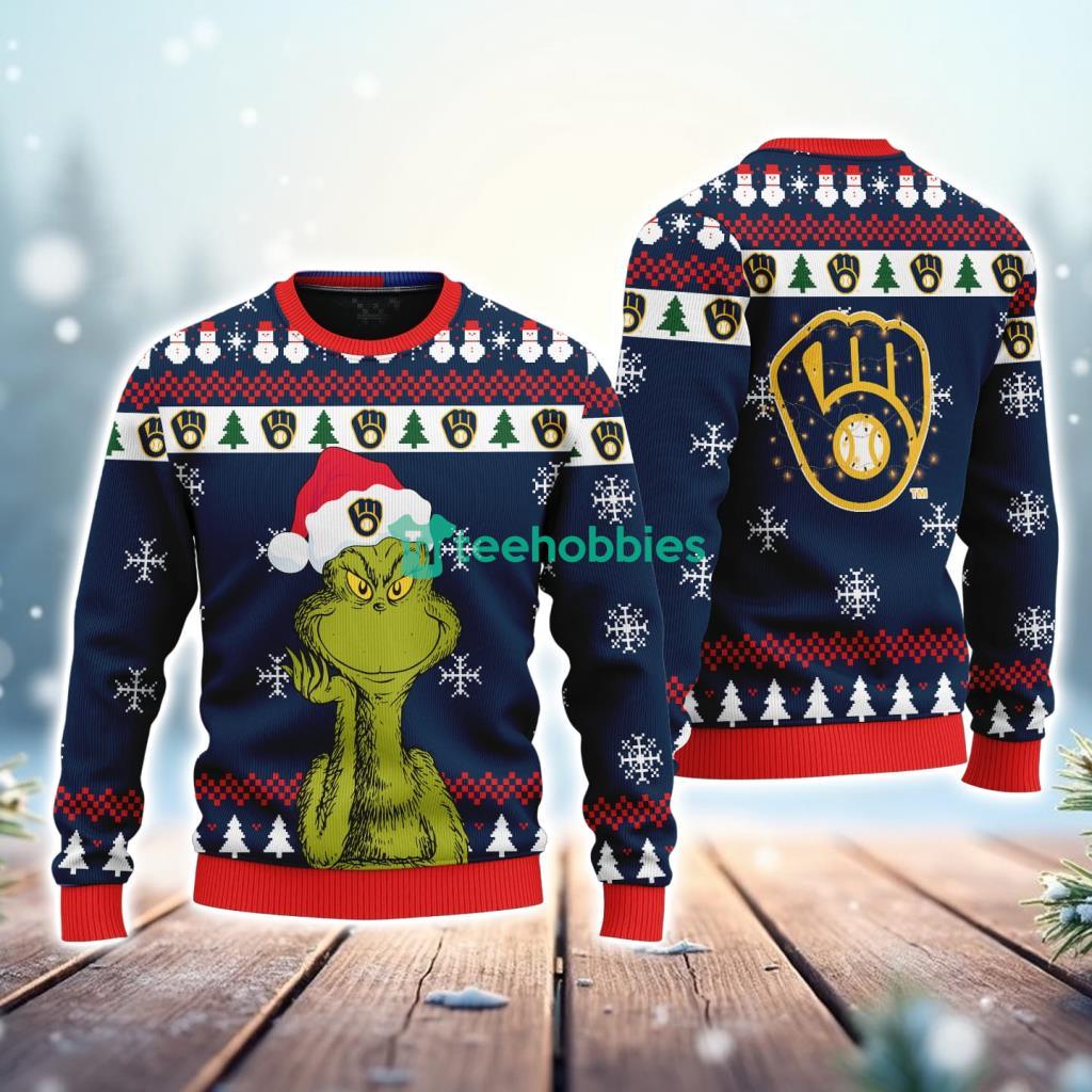 Milwaukee Brewers MLB The Grinch Funny Merry Christmas Uglly Sweater 3D New Trend image Milwaukee Brewers MLB The Grinch Funny Merry Christmas Uglly Sweater 3D New Trend Product Photo 1