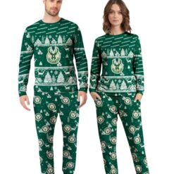 Milwaukee Bucks Christmas Pattern Family Matching Pajamas Sets Best Gift For Christmas image Milwaukee Bucks Christmas Pattern Family Matching Pajamas Sets Best Gift For Christmas Product Photo 4
