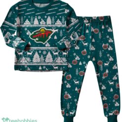 Minnesota Wild Christmas Pattern Family Matching Pajamas Sets Best Gift For Christmas image Minnesota Wild Christmas Pattern Family Matching Pajamas Sets Best Gift For Christmas Product Photo 4