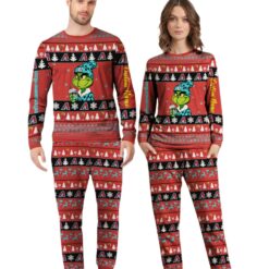 MLB Grinch Arizona Diamondbacks MLB Custom Name Christmas Knitting Pattern Matching Family Pajamas Set image MLB Grinch Arizona Diamondbacks MLB Custom Name Christmas Knitting Pattern Matching Family Pajamas Set Product Photo 2
