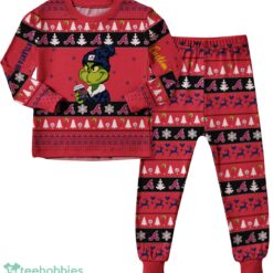 MLB Grinch Atlanta Braves MLB Custom Name Christmas Knitting Pattern Matching Family Pajamas Set image MLB Grinch Atlanta Braves MLB Custom Name Christmas Knitting Pattern Matching Family Pajamas Set Product Photo 2