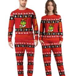 MLB Grinch Baltimore Orioles MLB Custom Name Christmas Knitting Pattern Matching Family Pajamas Set image MLB Grinch Baltimore Orioles MLB Custom Name Christmas Knitting Pattern Matching Family Pajamas Set Product Photo 4