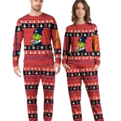 MLB Grinch Cleveland Guardians MLB Custom Name Christmas Knitting Pattern Matching Family Pajamas Set image MLB Grinch Cleveland Guardians MLB Custom Name Christmas Knitting Pattern Matching Family Pajamas Set Product Photo 3