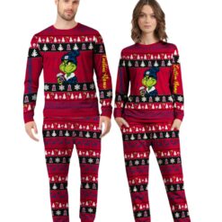 MLB Grinch Los Angeles Angels MLB Custom Name Christmas Knitting Pattern Matching Family Pajamas Set image MLB Grinch Los Angeles Angels MLB Custom Name Christmas Knitting Pattern Matching Family Pajamas Set Product Photo 4