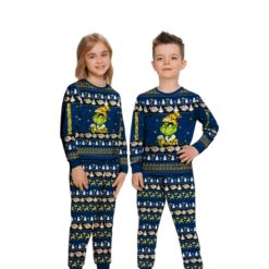 MLB Grinch Nashville Predators Custom Name Christmas Knitting Pattern Matching Family Pajamas Set image MLB Grinch Nashville Predators Custom Name Christmas Knitting Pattern Matching Family Pajamas Set Product Photo 2