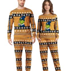 MLB Grinch New York Islanders Custom Name Christmas Knitting Pattern Matching Family Pajamas Set image MLB Grinch New York Islanders Custom Name Christmas Knitting Pattern Matching Family Pajamas Set Product Photo 4