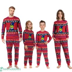 MLB Grinch New York Rangers Custom Name Christmas Knitting Pattern Matching Family Pajamas Set image MLB Grinch New York Rangers Custom Name Christmas Knitting Pattern Matching Family Pajamas Set Product Photo 2
