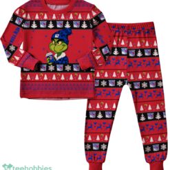 MLB Grinch New York Rangers Custom Name Christmas Knitting Pattern Matching Family Pajamas Set image MLB Grinch New York Rangers Custom Name Christmas Knitting Pattern Matching Family Pajamas Set Product Photo 3