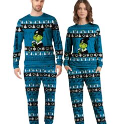 MLB Grinch San Jose Sharks Custom Name Christmas Knitting Pattern Matching Family Pajamas Set image MLB Grinch San Jose Sharks Custom Name Christmas Knitting Pattern Matching Family Pajamas Set Product Photo 3