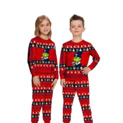 MLB Grinch Toronto Maple Leafs Custom Name Christmas Knitting Pattern Matching Family Pajamas Set image MLB Grinch Toronto Maple Leafs Custom Name Christmas Knitting Pattern Matching Family Pajamas Set Product Photo 3