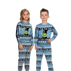 MLB Grinch Utah Hockey Club Custom Name Christmas Knitting Pattern Matching Family Pajamas Set image MLB Grinch Utah Hockey Club Custom Name Christmas Knitting Pattern Matching Family Pajamas Set Product Photo 3