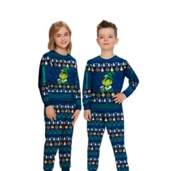 MLB Grinch Vancouver Canucks Custom Name Christmas Knitting Pattern Matching Family Pajamas Set image MLB Grinch Vancouver Canucks Custom Name Christmas Knitting Pattern Matching Family Pajamas Set Product Photo 2
