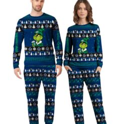 MLB Grinch Vancouver Canucks Custom Name Christmas Knitting Pattern Matching Family Pajamas Set image MLB Grinch Vancouver Canucks Custom Name Christmas Knitting Pattern Matching Family Pajamas Set Product Photo 3