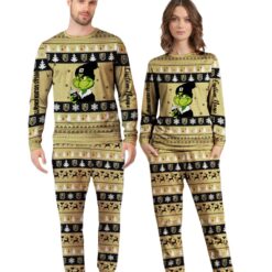 MLB Grinch Vegas Golden Knights Custom Name Christmas Knitting Pattern Matching Family Pajamas Set image MLB Grinch Vegas Golden Knights Custom Name Christmas Knitting Pattern Matching Family Pajamas Set Product Photo 2