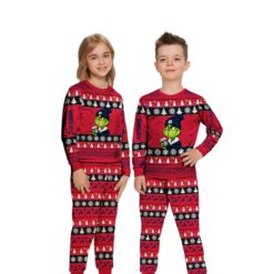 MLB Grinch Winnipeg Jets Custom Name Christmas Knitting Pattern Matching Family Pajamas Set image MLB Grinch Winnipeg Jets Custom Name Christmas Knitting Pattern Matching Family Pajamas Set Product Photo 2