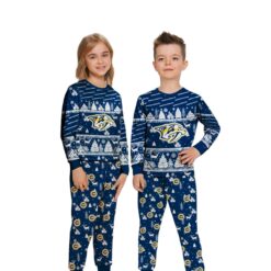 Nashville Predators Christmas Pattern Family Matching Pajamas Sets Best Gift For Christmas image Nashville Predators Christmas Pattern Family Matching Pajamas Sets Best Gift For Christmas Product Photo 3