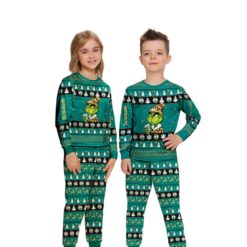 NBA Grinch Boston Celtics Custom Name Christmas Knitting Pattern Matching Family Pajamas Set image NBA Grinch Boston Celtics Custom Name Christmas Knitting Pattern Matching Family Pajamas Set Product Photo 2