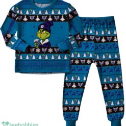NBA Grinch Charlotte Hornets Custom Name Christmas Knitting Pattern Matching Family Pajamas Set image NBA Grinch Charlotte Hornets Custom Name Christmas Knitting Pattern Matching Family Pajamas Set Product Photo 2