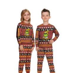NBA Grinch Cleveland Cavaliers Custom Name Christmas Knitting Pattern Matching Family Pajamas Set image NBA Grinch Cleveland Cavaliers Custom Name Christmas Knitting Pattern Matching Family Pajamas Set Product Photo 2