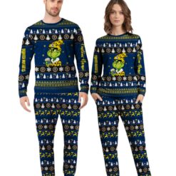 NBA Grinch Denver Nuggets Custom Name Christmas Knitting Pattern Matching Family Pajamas Set image NBA Grinch Denver Nuggets Custom Name Christmas Knitting Pattern Matching Family Pajamas Set Product Photo 3