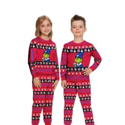 NBA Grinch Detroit Pistons Custom Name Christmas Knitting Pattern Matching Family Pajamas Set image NBA Grinch Detroit Pistons Custom Name Christmas Knitting Pattern Matching Family Pajamas Set Product Photo 3