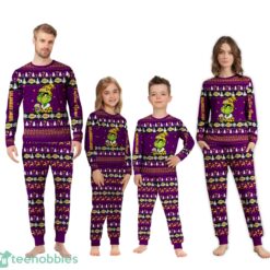 NBA Grinch Los Angeles Lakers Custom Name Christmas Knitting Pattern Matching Family Pajamas Set image NBA Grinch Los Angeles Lakers Custom Name Christmas Knitting Pattern Matching Family Pajamas Set Product Photo 3