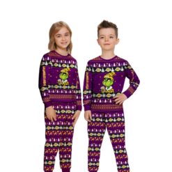 NBA Grinch Los Angeles Lakers Custom Name Christmas Knitting Pattern Matching Family Pajamas Set image NBA Grinch Los Angeles Lakers Custom Name Christmas Knitting Pattern Matching Family Pajamas Set Product Photo 4