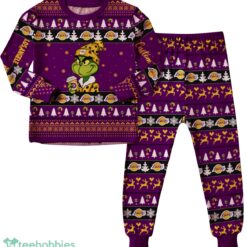NBA Grinch Los Angeles Lakers Custom Name Christmas Knitting Pattern Matching Family Pajamas Set image NBA Grinch Los Angeles Lakers Custom Name Christmas Knitting Pattern Matching Family Pajamas Set Product Photo 2
