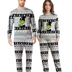 NBA Grinch San Antonio Spurs Custom Name Christmas Knitting Pattern Matching Family Pajamas Set image NBA Grinch San Antonio Spurs Custom Name Christmas Knitting Pattern Matching Family Pajamas Set Product Photo 2
