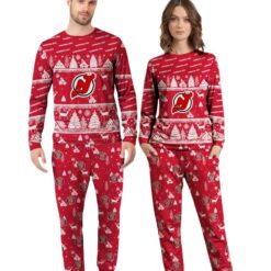 New Jersey Devils Christmas Pattern Family Matching Pajamas Sets Best Gift For Christmas image New Jersey Devils Christmas Pattern Family Matching Pajamas Sets Best Gift For Christmas Product Photo 2