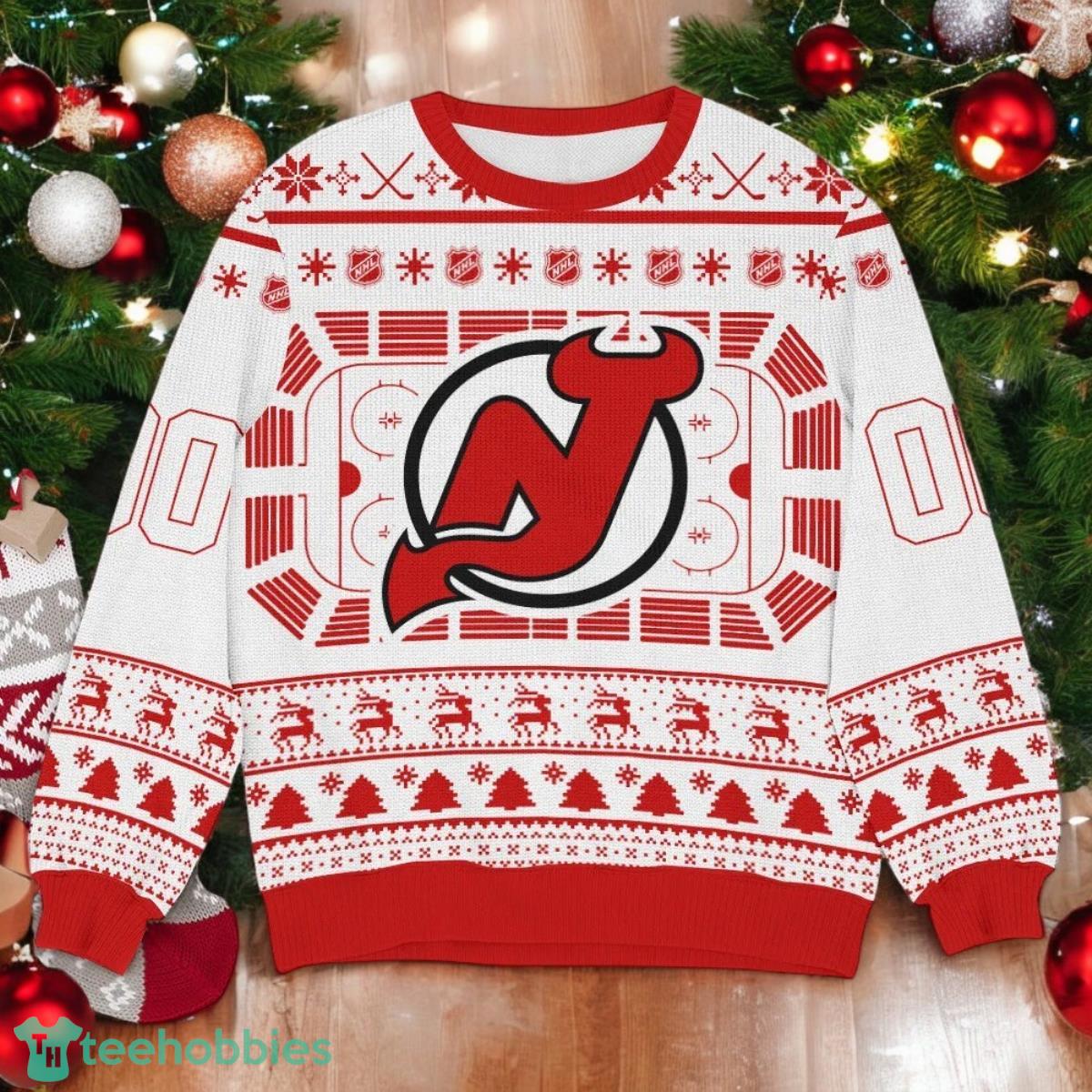 New Jersey Devils NHL Ugly Christmas Sweater Team Holiday Christmas Gift New Jersey Devils NHL Ugly Christmas Sweater Team Holiday Christmas Gift Product Photo 1