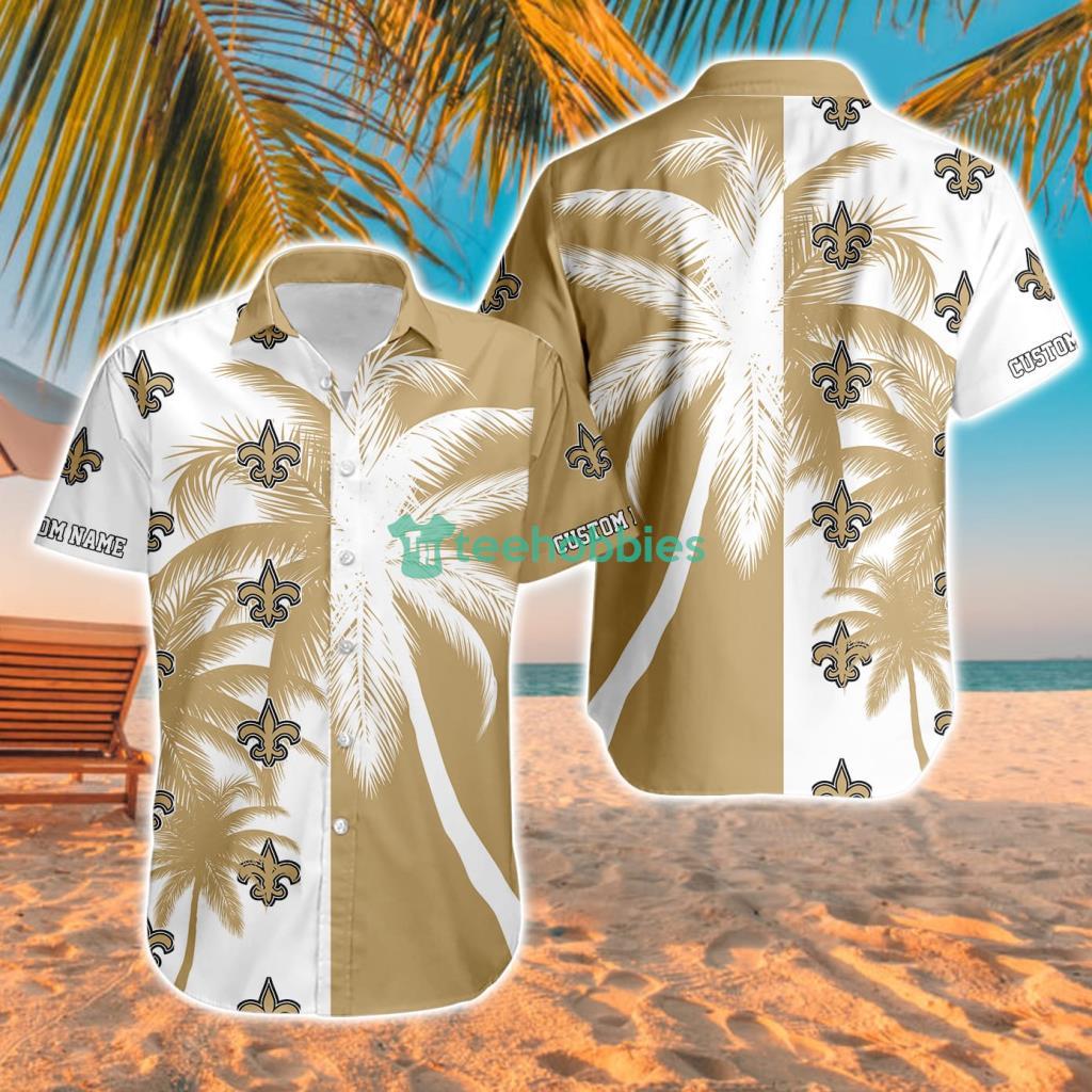 New Orleans Saints Nfl Aloha Tropical Hawaiian Shirt For Fans Custom Name image New Orleans Saints Nfl Aloha Tropical Hawaiian Shirt For Fans Custom Name Product Photo 1