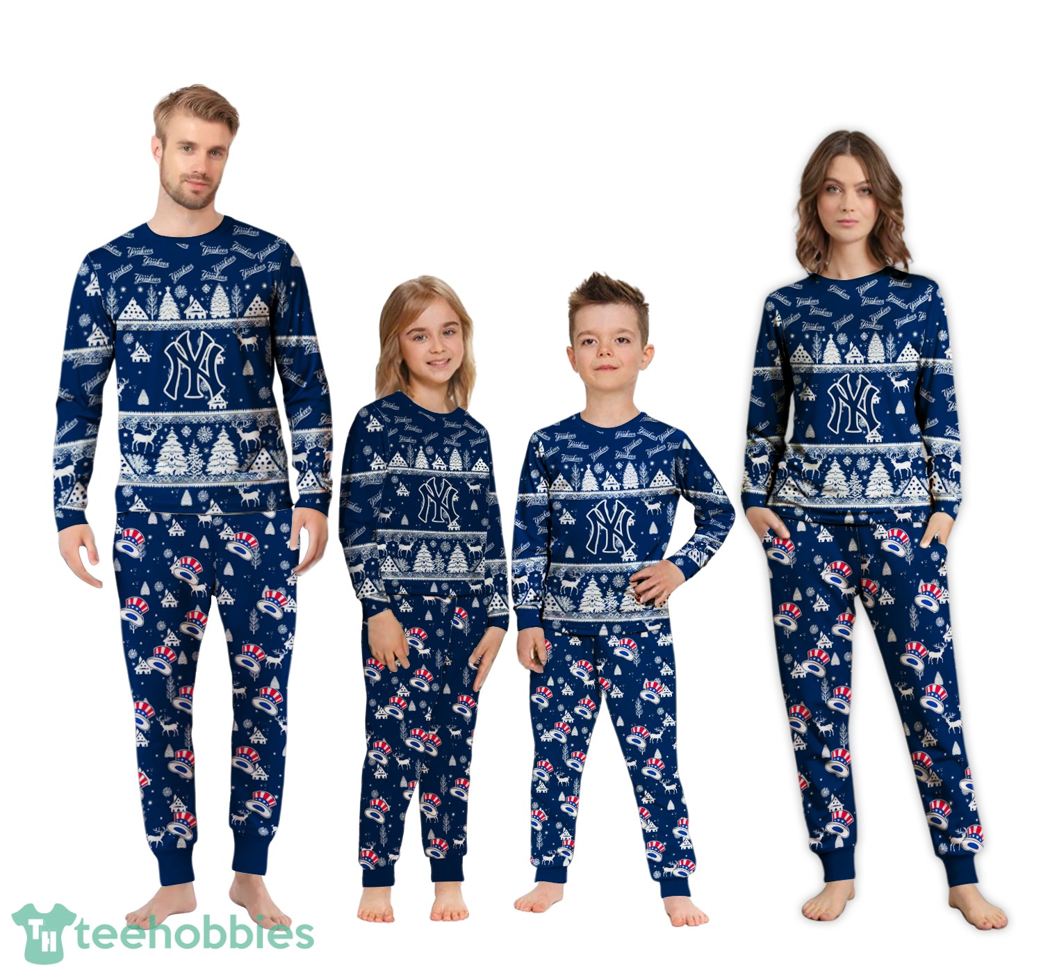 New York Yankees MLB Christmas Pattern Family Matching Pajamas Sets Best Gift For Christmas image New York Yankees MLB Christmas Pattern Family Matching Pajamas Sets Best Gift For Christmas Product Photo 4