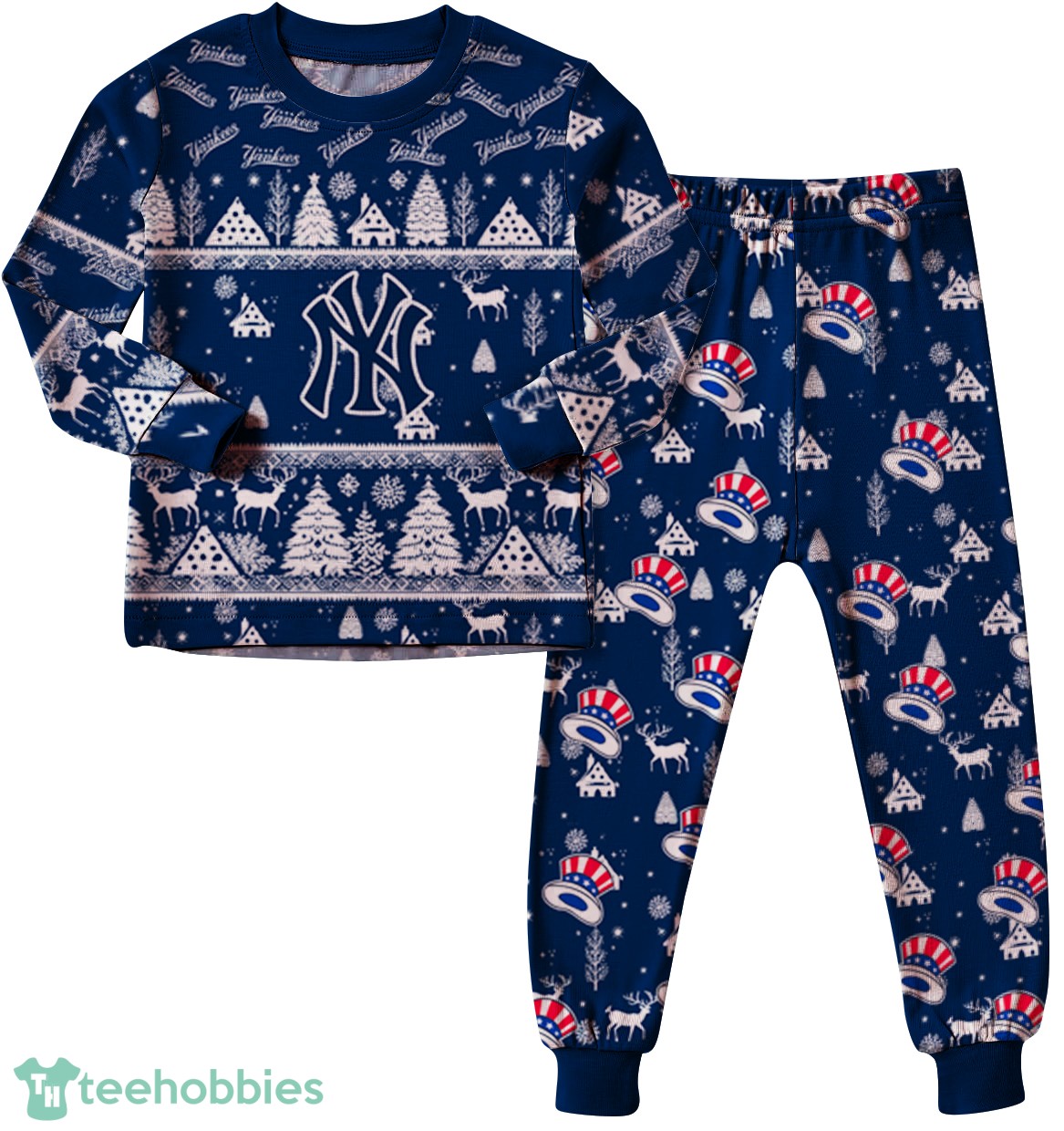 new-york-yankees-mlb-christmas-pattern-family-matching-pajamas-sets-best-gift-for-christmas-3.jpg New York Yankees MLB Christmas Pattern Family Matching Pajamas Sets Best Gift For Christmas Product Photo 3