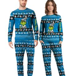 NFL Grinch Detroit Lions Custom Name Christmas Knitting Pattern Matching Family Pajamas Set image NFL Grinch Detroit Lions Custom Name Christmas Knitting Pattern Matching Family Pajamas Set Product Photo 3
