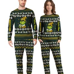 NFL Grinch Green Bay Packers Custom Name Christmas Knitting Pattern Matching Family Pajamas Set image NFL Grinch Green Bay Packers Custom Name Christmas Knitting Pattern Matching Family Pajamas Set Product Photo 2