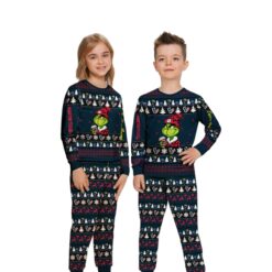 NFL Grinch Houston Texans Custom Name Christmas Knitting Pattern Matching Family Pajamas Set image NFL Grinch Houston Texans Custom Name Christmas Knitting Pattern Matching Family Pajamas Set Product Photo 2