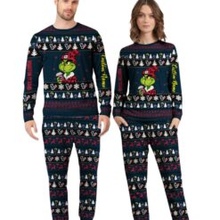 NFL Grinch Houston Texans Custom Name Christmas Knitting Pattern Matching Family Pajamas Set image NFL Grinch Houston Texans Custom Name Christmas Knitting Pattern Matching Family Pajamas Set Product Photo 3