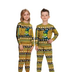 NFL Grinch Jacksonville Jaguars Custom Name Christmas Knitting Pattern Matching Family Pajamas Set image NFL Grinch Jacksonville Jaguars Custom Name Christmas Knitting Pattern Matching Family Pajamas Set Product Photo 2