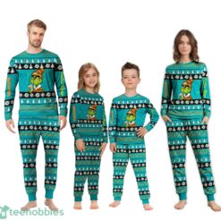 NFL Grinch Miami Dolphins Custom Name Christmas Knitting Pattern Matching Family Pajamas Set image NFL Grinch Miami Dolphins Custom Name Christmas Knitting Pattern Matching Family Pajamas Set Product Photo 3