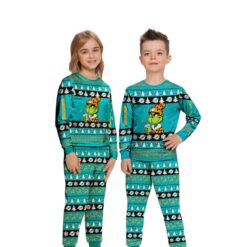 NFL Grinch Miami Dolphins Custom Name Christmas Knitting Pattern Matching Family Pajamas Set image NFL Grinch Miami Dolphins Custom Name Christmas Knitting Pattern Matching Family Pajamas Set Product Photo 4
