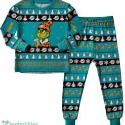 NFL Grinch Miami Dolphins Custom Name Christmas Knitting Pattern Matching Family Pajamas Set image NFL Grinch Miami Dolphins Custom Name Christmas Knitting Pattern Matching Family Pajamas Set Product Photo 2