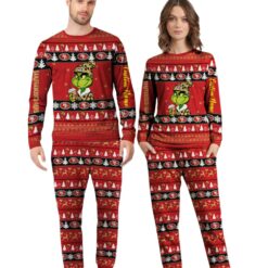 NFL Grinch San Francisco 49ers Custom Name Christmas Knitting Pattern Matching Family Pajamas Set image NFL Grinch San Francisco 49ers Custom Name Christmas Knitting Pattern Matching Family Pajamas Set Product Photo 2