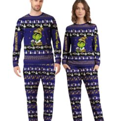 NFL GrinchBaltimore Ravens Christmas Knitting Pattern Matching Family Pajamas Set image NFL GrinchBaltimore Ravens Christmas Knitting Pattern Matching Family Pajamas Set Product Photo 4