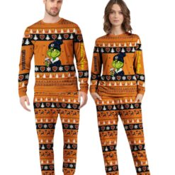 NFL GrinchChicago Bears Christmas Knitting Pattern Matching Family Pajamas Set image NFL GrinchChicago Bears Christmas Knitting Pattern Matching Family Pajamas Set Product Photo 2