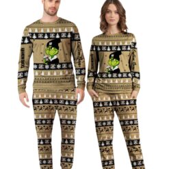 NHL Grinch Anaheim Ducks Custom Name Christmas Knitting Pattern Matching Family Pajamas Set image NHL Grinch Anaheim Ducks Custom Name Christmas Knitting Pattern Matching Family Pajamas Set Product Photo 4
