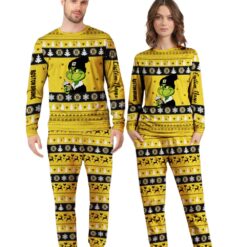 NHL Grinch Boston Bruins Custom Name Christmas Knitting Pattern Matching Family Pajamas Set image NHL Grinch Boston Bruins Custom Name Christmas Knitting Pattern Matching Family Pajamas Set Product Photo 4