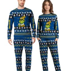 NHL Grinch Buffalo Sabres Custom Name Christmas Knitting Pattern Matching Family Pajamas Set image NHL Grinch Buffalo Sabres Custom Name Christmas Knitting Pattern Matching Family Pajamas Set Product Photo 4