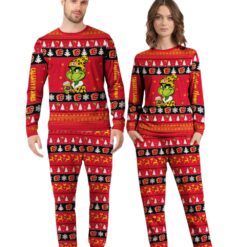 NHL Grinch Calgary Flames Custom Name Christmas Knitting Pattern Matching Family Pajamas Set image NHL Grinch Calgary Flames Custom Name Christmas Knitting Pattern Matching Family Pajamas Set Product Photo 4